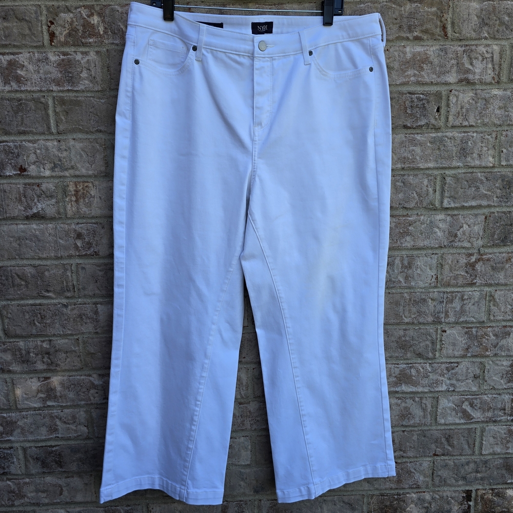 Not Your Daughter's Jeans NYDJ White Lift Tuck Tech Wide Leg Denim Stretch Jeans